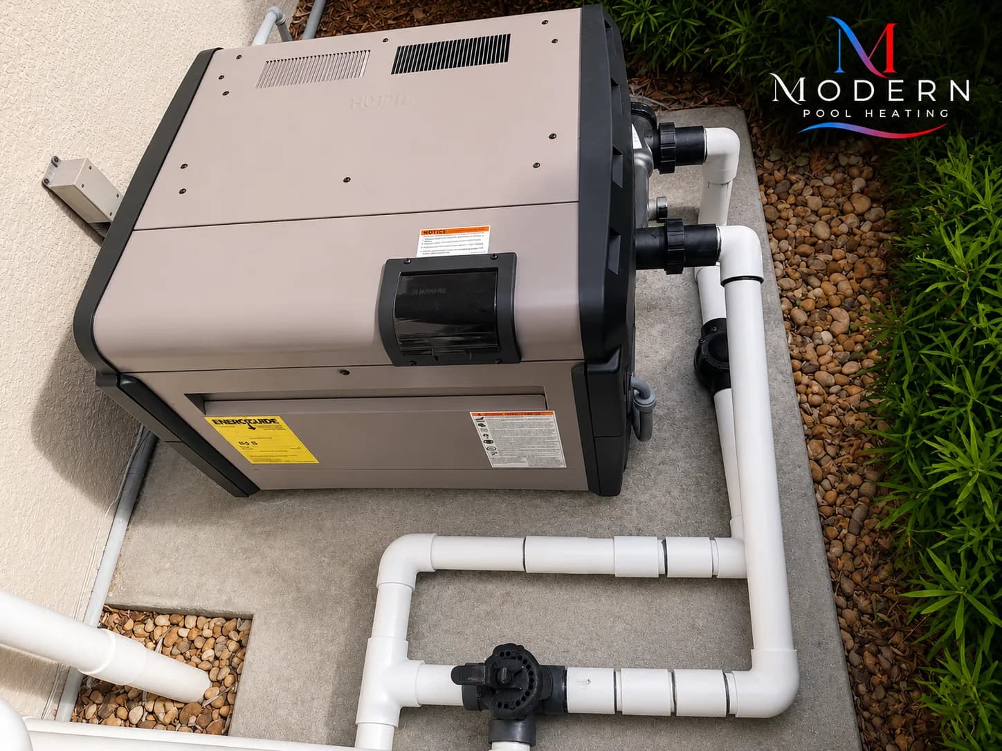 Hayward gas pool heater installed on an equipment pad in Sarasota, Florida